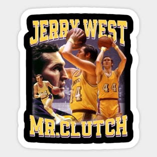 Jerry West Mr Clutch Basketball Legend Signature Vintage Retro 80s 90s Bootleg Rap Style Sticker